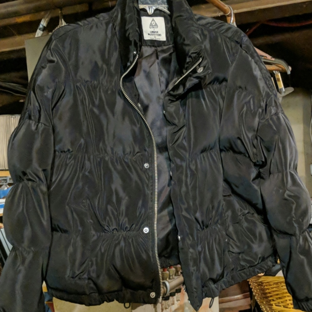 Urban outfitters black quilted jacket